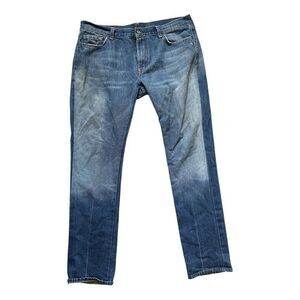 Mens 7 For All Mankind Tokyo Straight Fit Medium Wash Denim Jeans - Sz 38